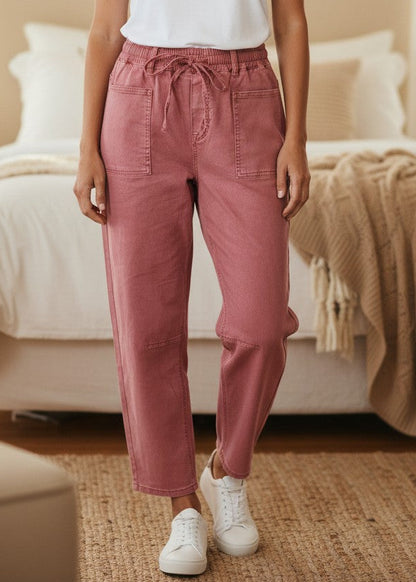 Womens Billy Barrel Leg Jeans Red
 