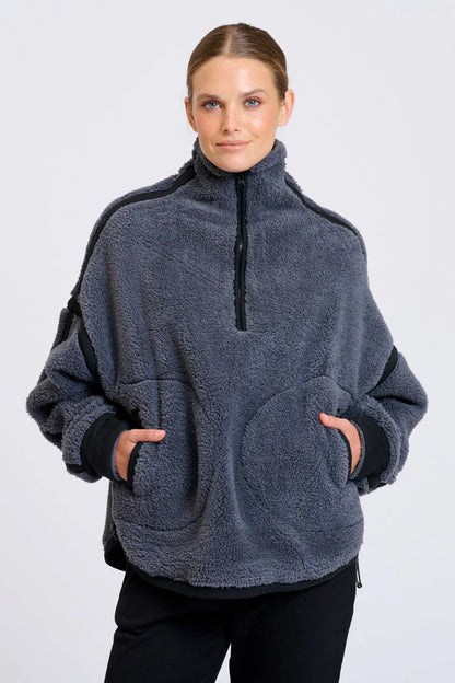 Popover Fleece Sweater - Bluestone
