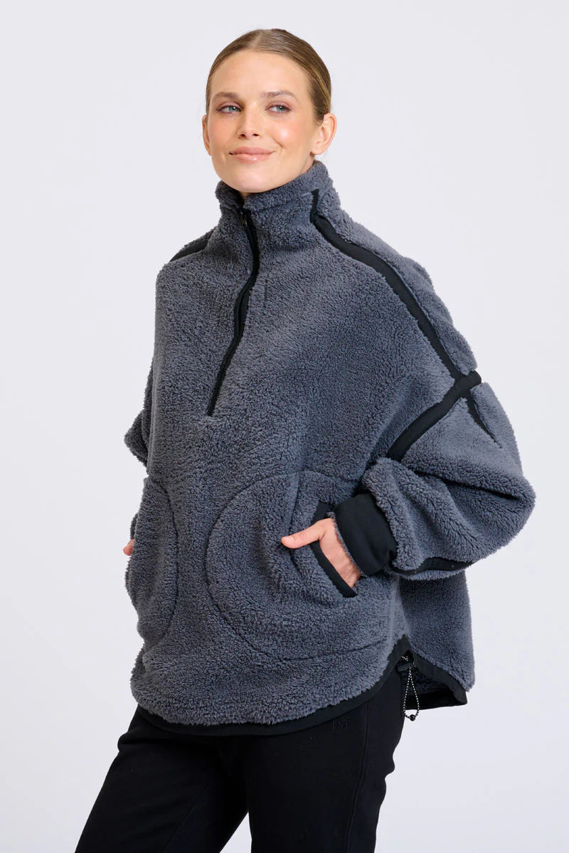 Popover Fleece Sweater - Bluestone