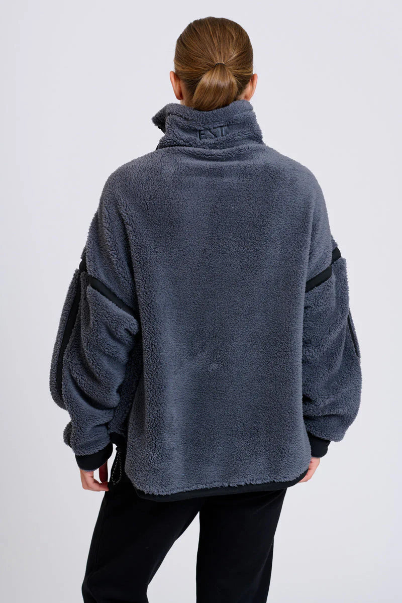 Popover Fleece Sweater - Bluestone