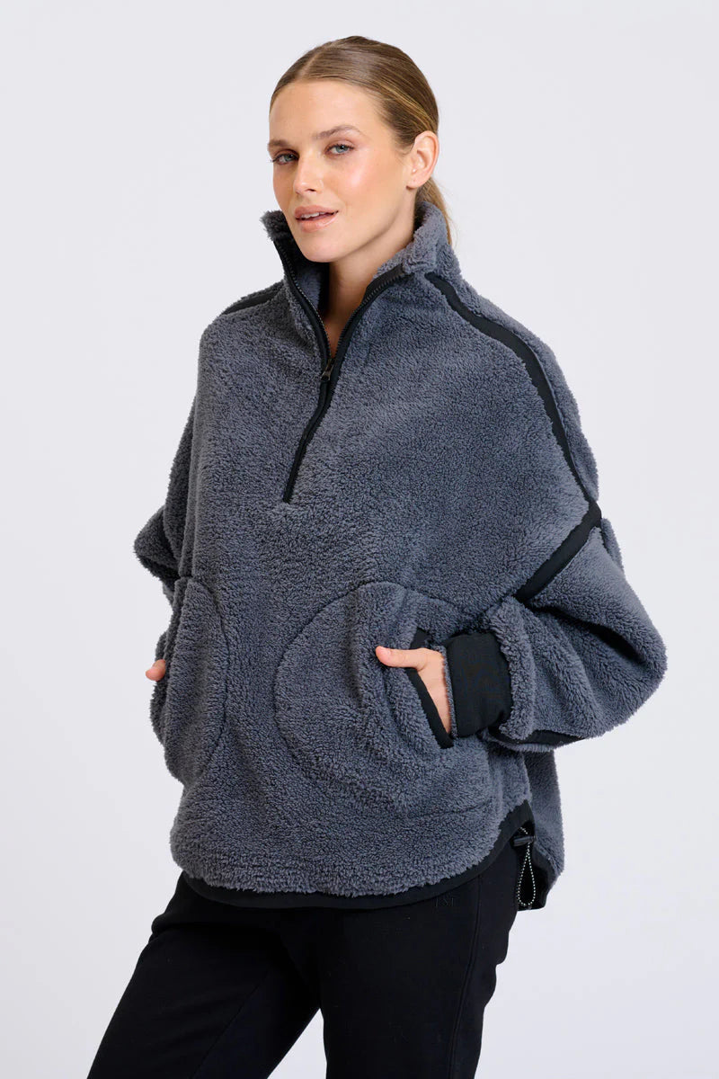 Popover Fleece Sweater - Bluestone