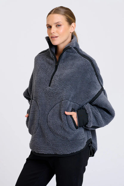 Popover Fleece Sweater - Bluestone