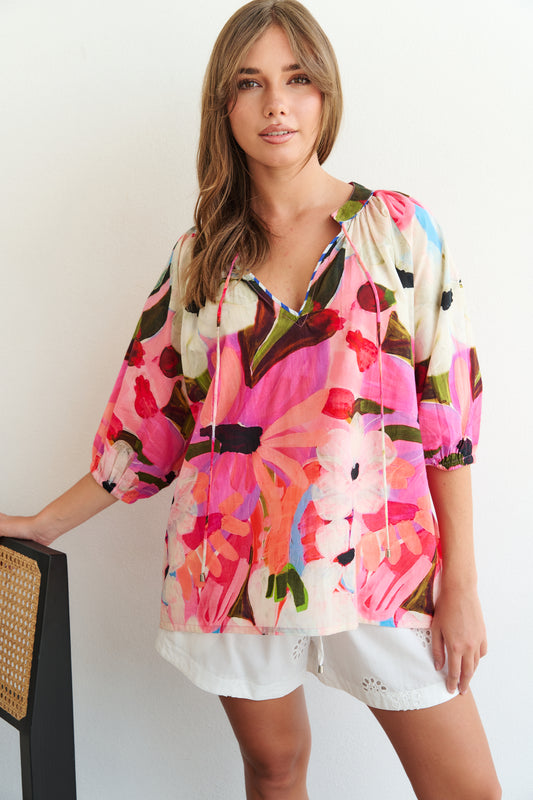 Renee Summer Top - Summer Sun Print