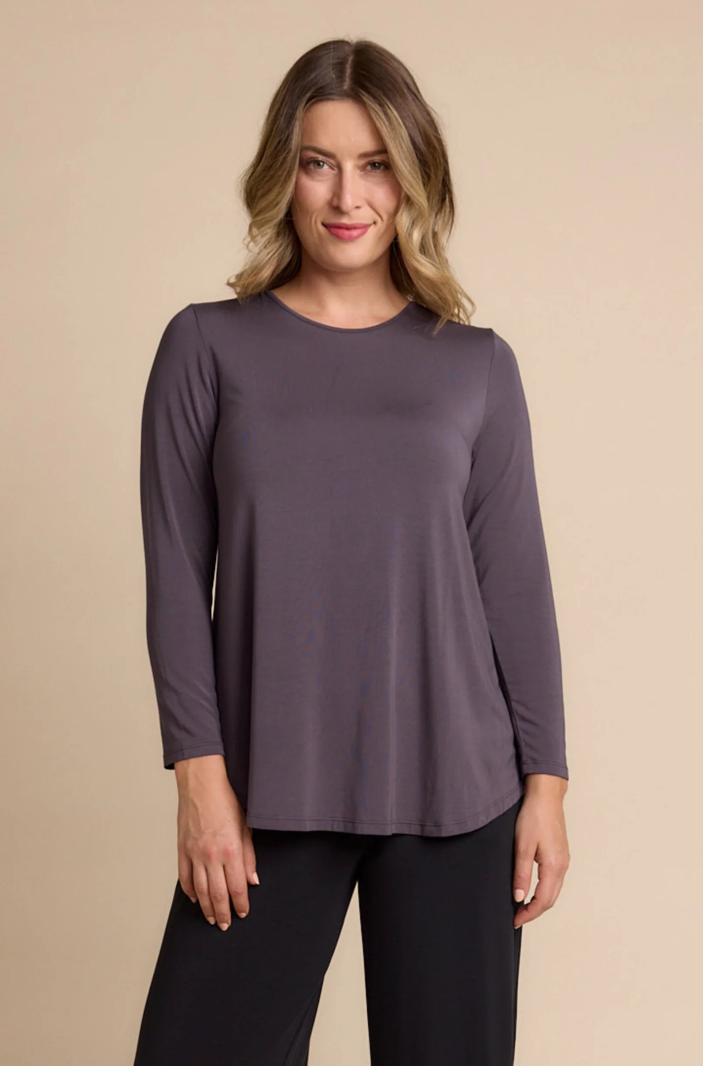 Cara Long Sleeve Top - Grape