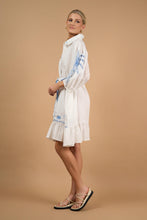 June Embroidered Palm Dress - White