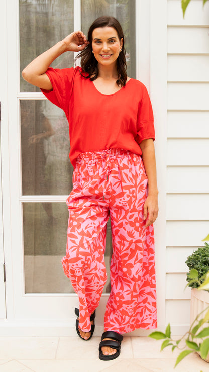 Sunset Hour Pant - Red/Pink