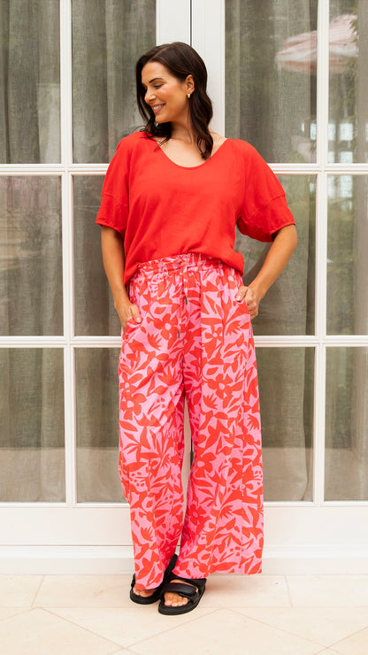 Sunset Hour Pant - Red/Pink