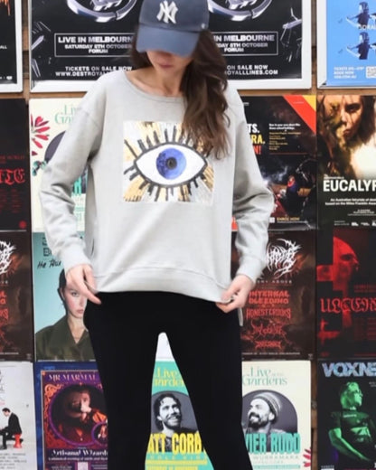 Suzie Sweater - Evil Eye Sequin