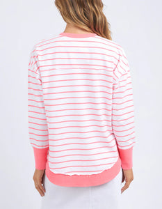 Simplified Crew - Neon Pink Stripe