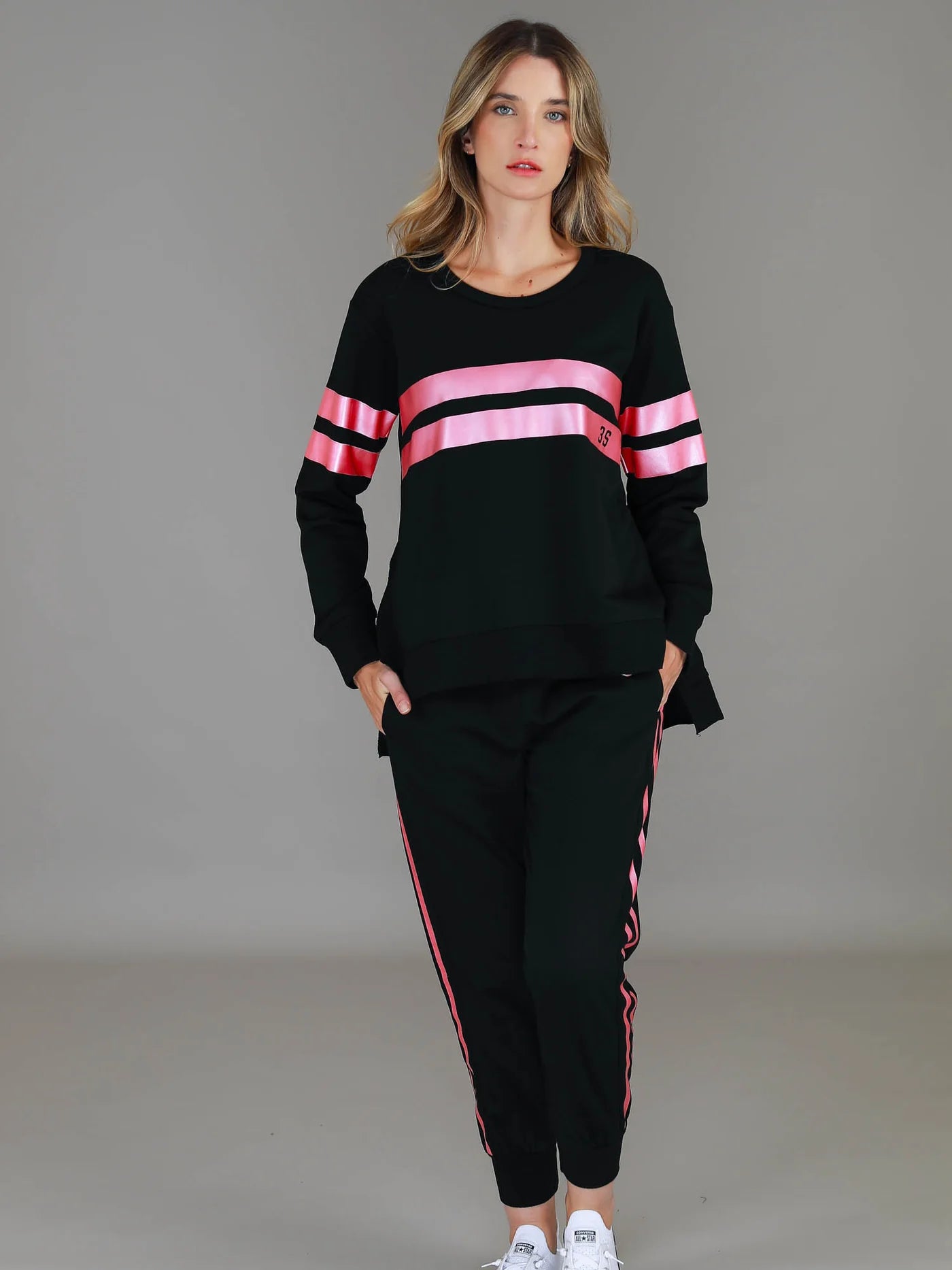 Theresa Metallic Stripe Jumper