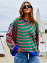 Hammill and co Pink and Green and Blue Stripe Jumper