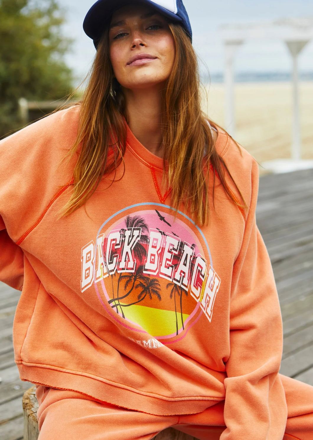 Vintage Back Beach Sweater - Faded Orange