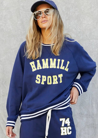 Hammill sports Sweater Blue with yellow