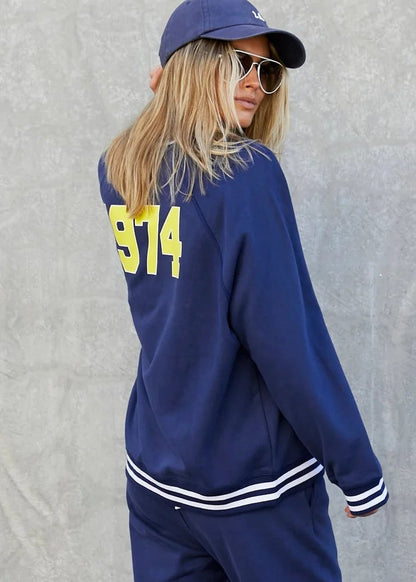 Hammill sports Sweater Blue with yellow