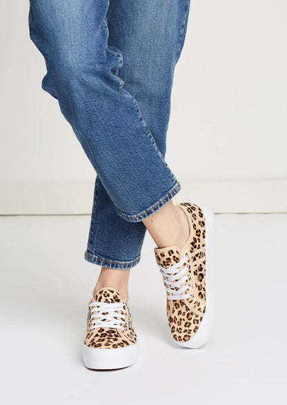 Cass Leather Sneakers - Animal Print