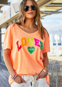 Hammill and co Orange Lover Tee V neck