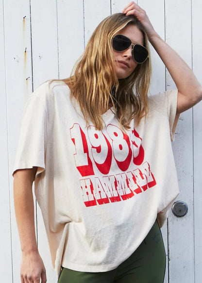 Hammill '85 Logo V Neck Tee - Natural