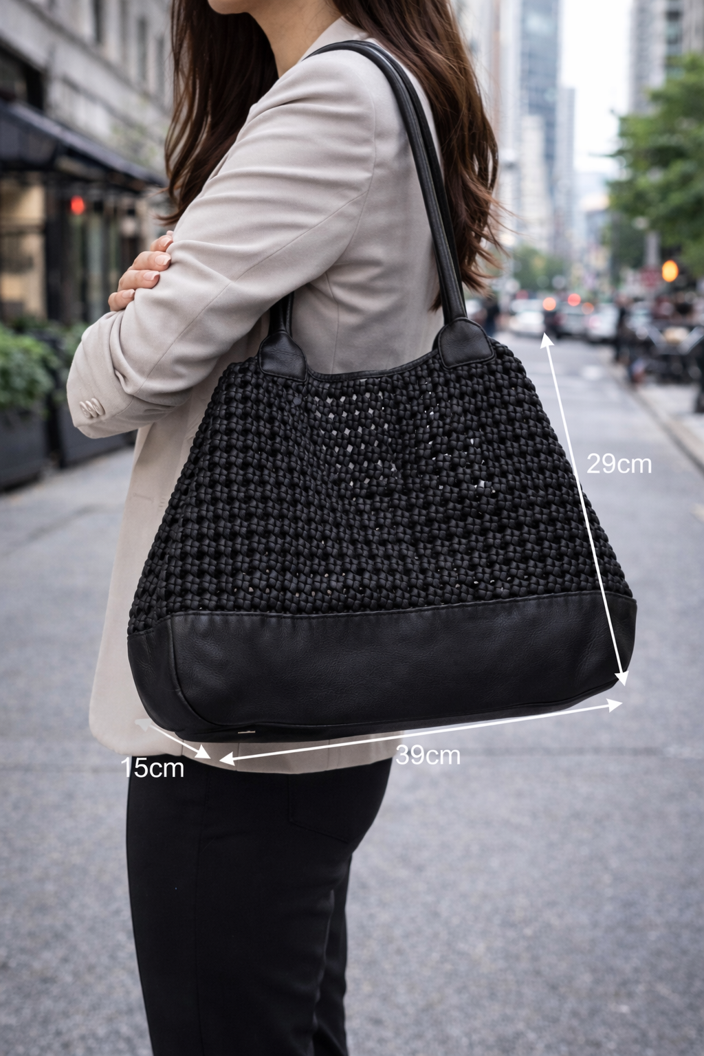 Hermitage Woven Leather Tote Bag