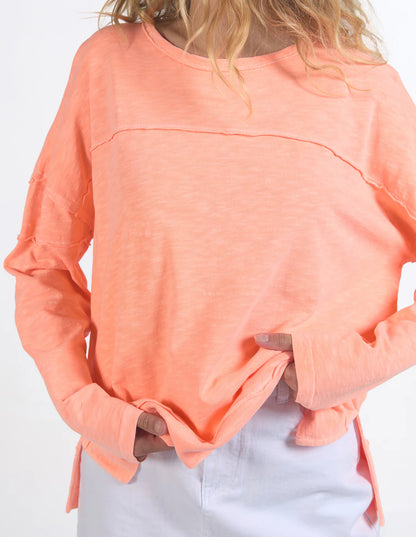 Jayne Throw On Top - Neon Peach (Plus Size)