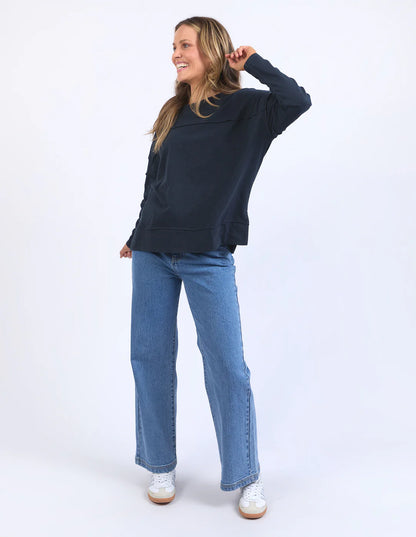 Jayne Throw On Top -Navy Blue (Plus Size)