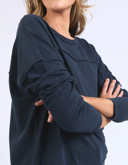 Jayne Throw On Top -Navy Blue (Plus Size)