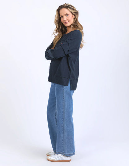 Jayne Throw On Top -Navy Blue (Plus Size)