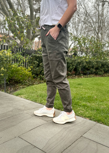 Libby Denim Jogger - Khaki