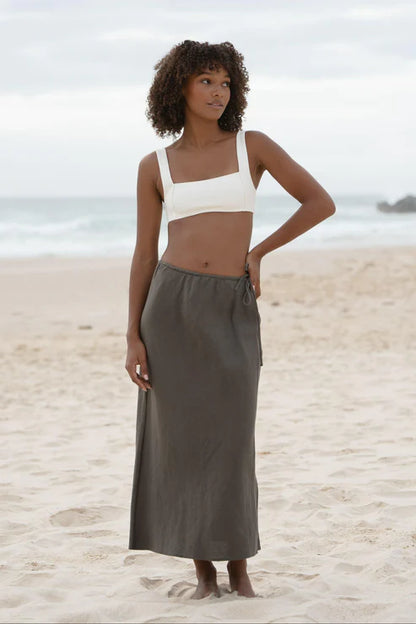 Riley Bias Linen Skirt