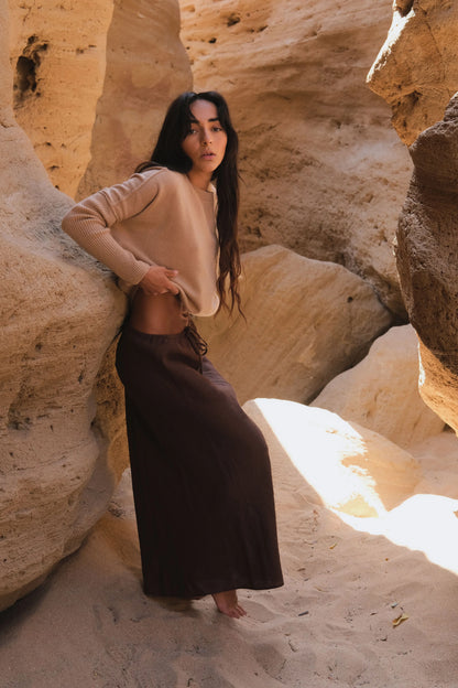 Riley Bias Linen Skirt
