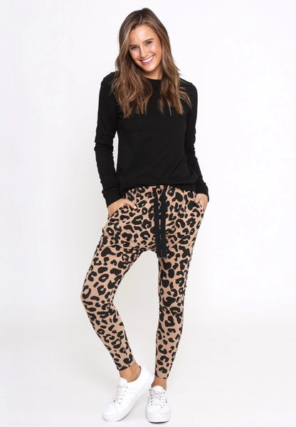 Jordan Leopard Print Jogger Pants  - Tan & Black