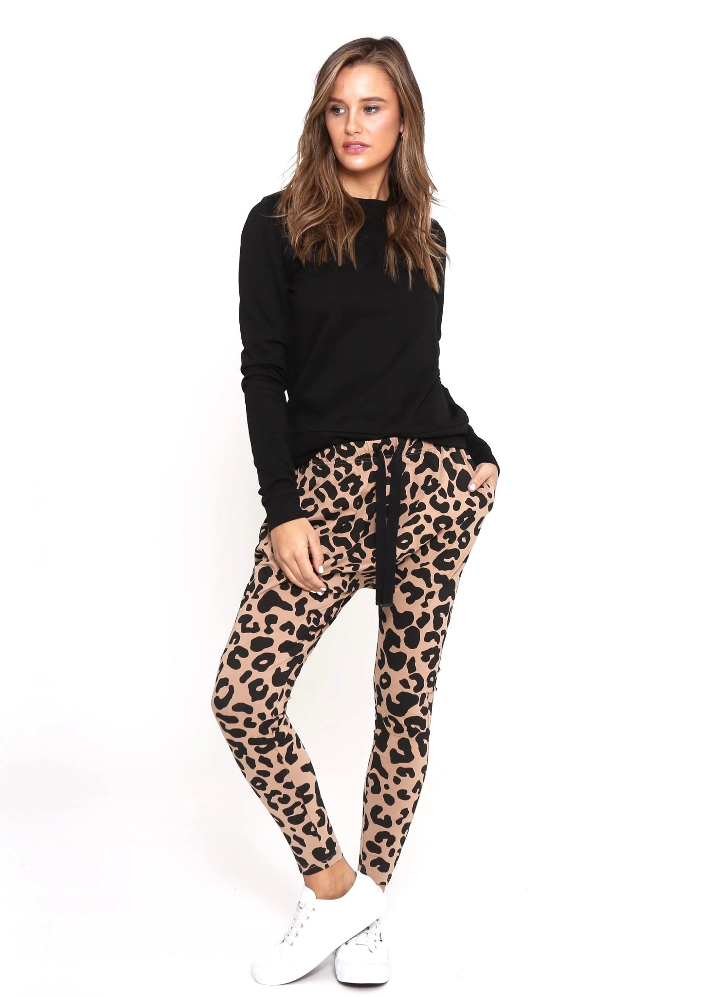 Jordan Leopard Print Jogger Pants  - Tan & Black