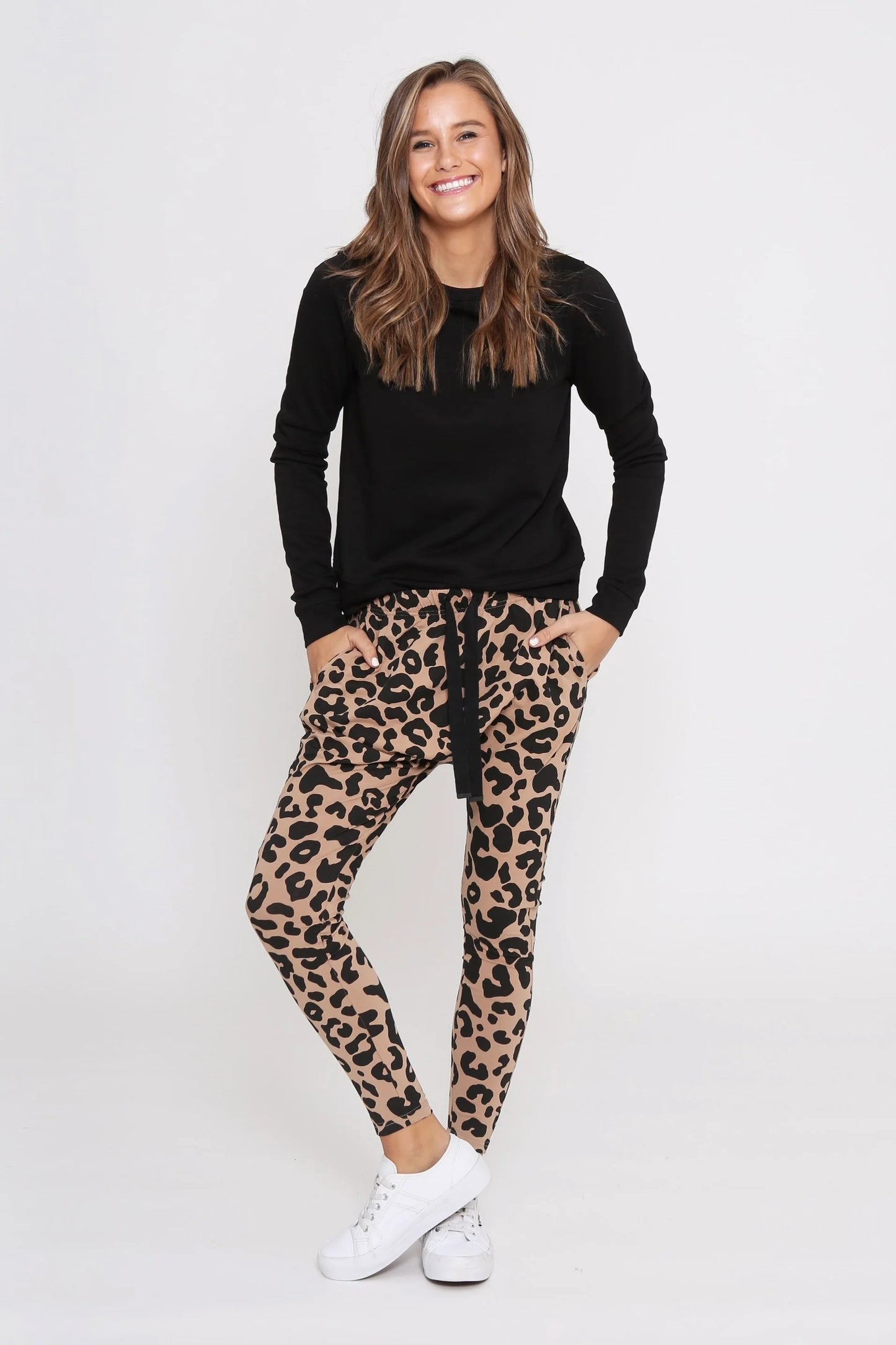 Jordan Leopard Print Jogger Pants  - Tan & Black
