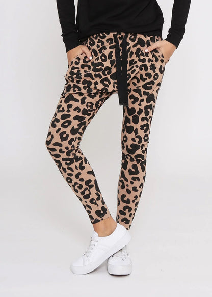 Jordan Leopard Print Jogger Pants  - Tan & Black