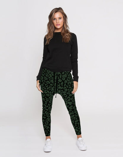 Jordan Leopard Print Jogger Pants - Black & Khaki