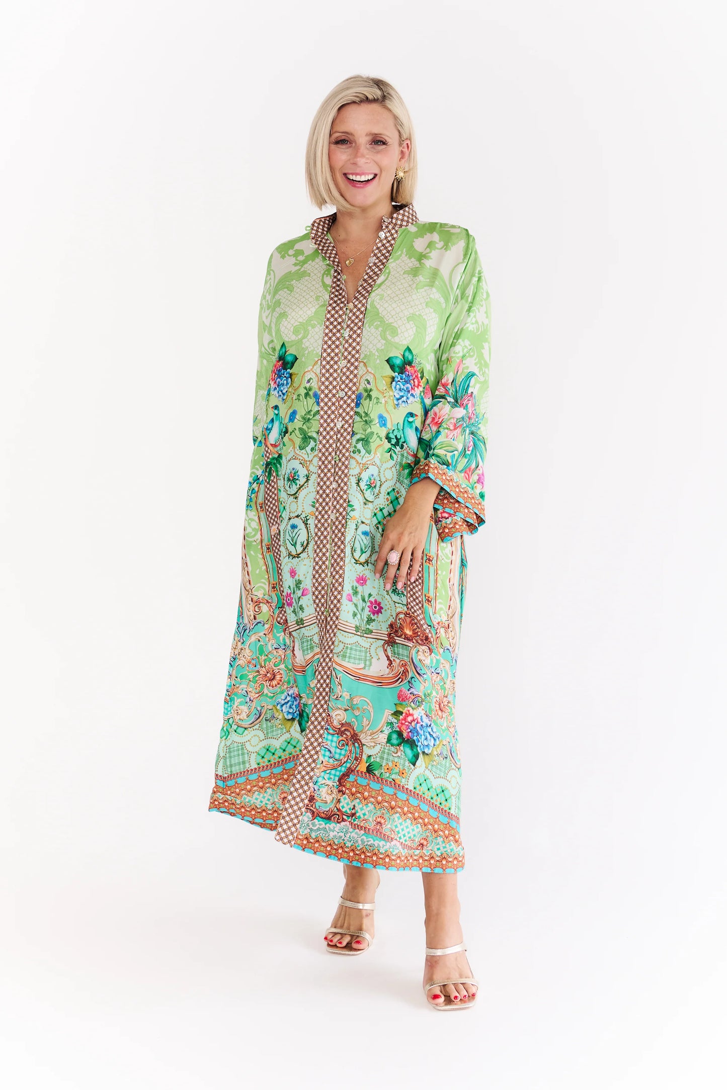 Leigh Button Up Shirt Dress with Tie Waist