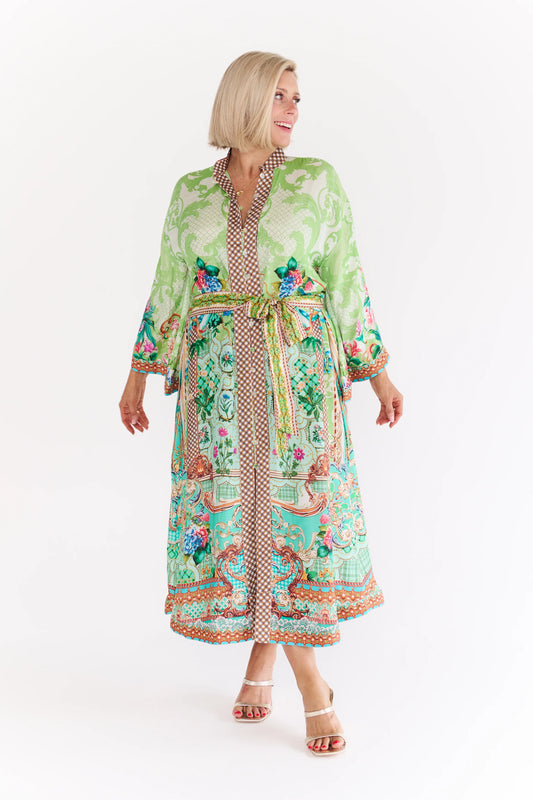 Leigh Button Up Shirt Dress with Tie Waist