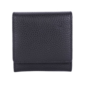 Rugged Hide Small Leather ladies Wallet purse with coin compartment Zip Black