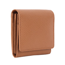 Rugged Hide Small Leather ladies Wallet purse with coin compartment Zip Tan