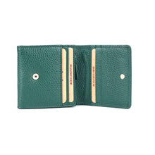 Rugged Hide Small Leather ladies Wallet purse with coin compartment Zip Green