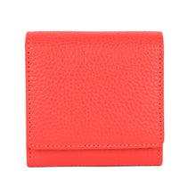 Rugged Hide Small Leather ladies Wallet purse with coin compartment Zip Mandarin Red