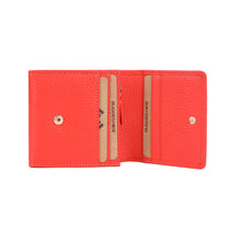 Rugged Hide Small Leather ladies Wallet purse with coin compartment Zip Mandarin Red