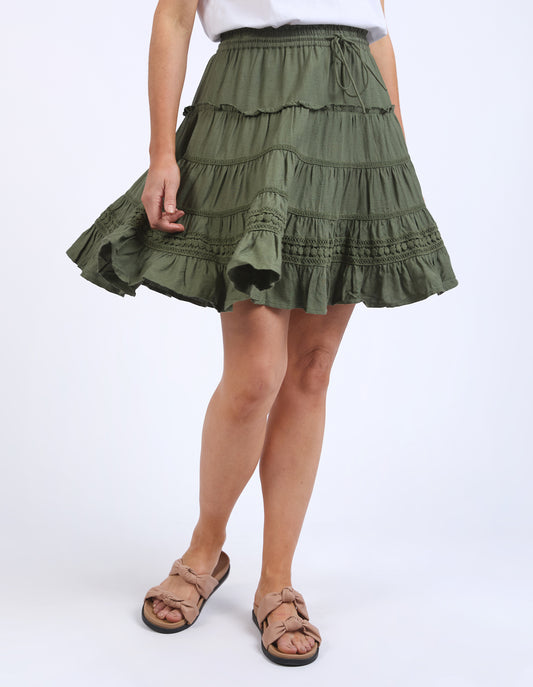 Market Lace Trim Skirt - Clover