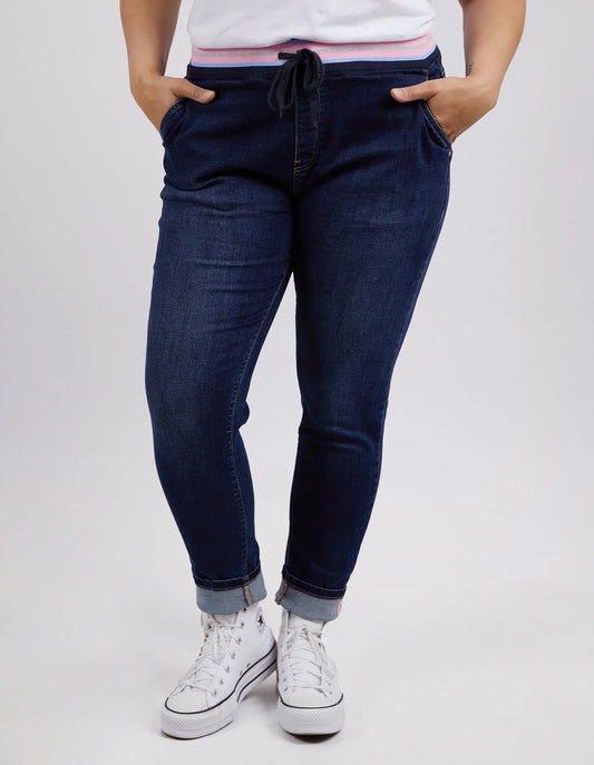 Melody Denim Joggers - Indigo Dark Blue (Plus Size)