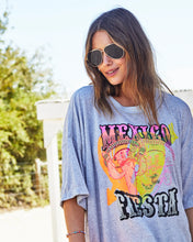 Mexican Fiesta Oversized Tee - Light Grey Marle