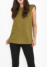 shop livia padded tank top, shop saint rose tank top with shoulder pads buy saint rose tank