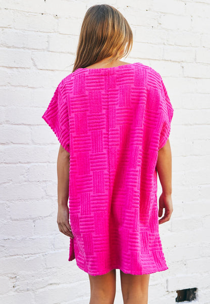 Salt & Sunshine Towelling Cover Up - Hot Pink