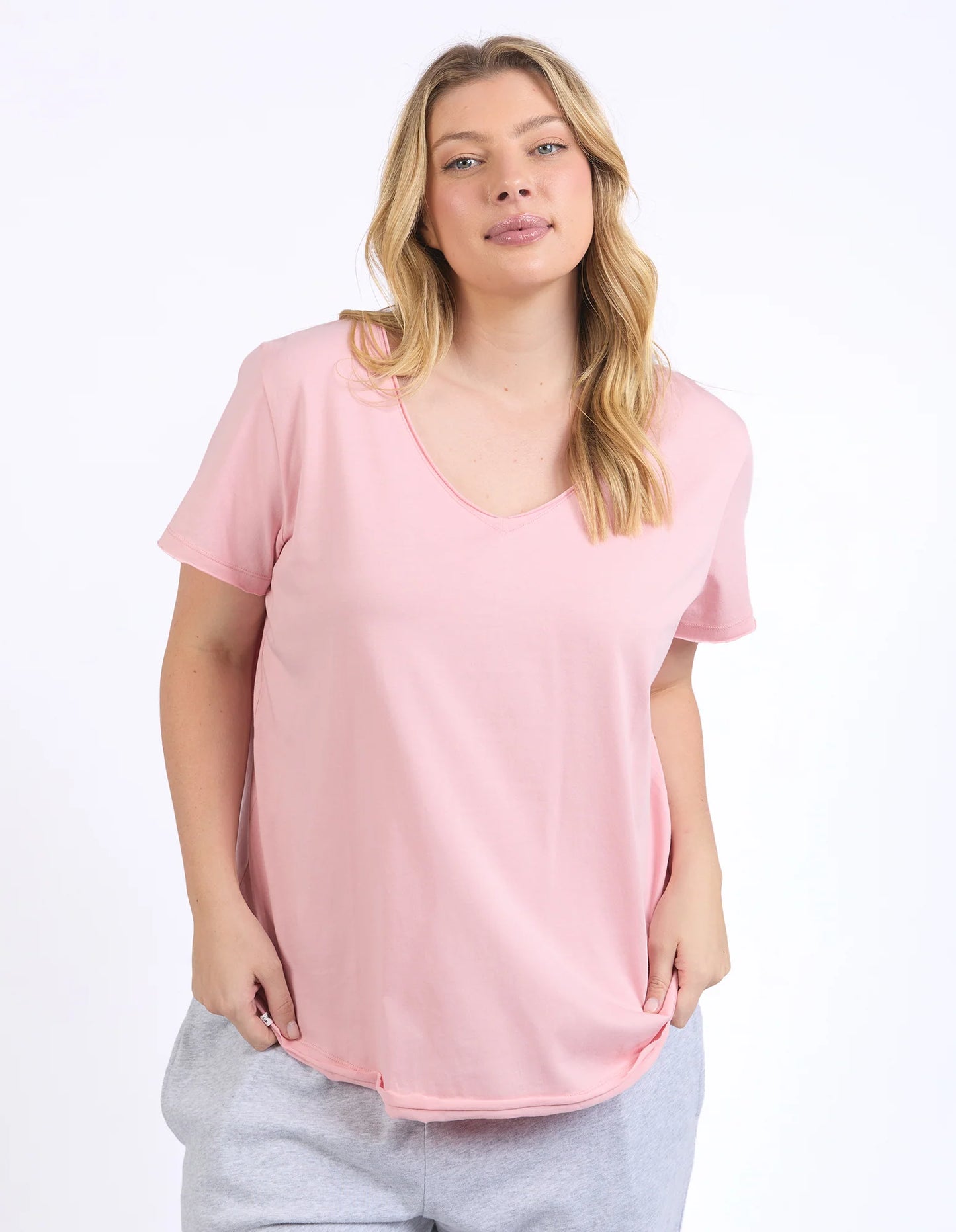 Pima V Tee - Blush Pink