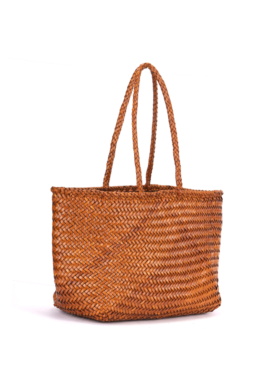 Amalfi Woven Leather Tote Bag