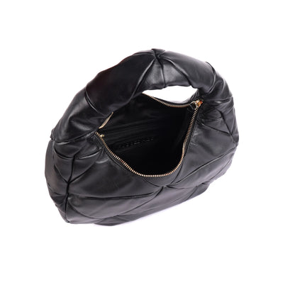 Seattle Quilted Leather Handbag - Black
