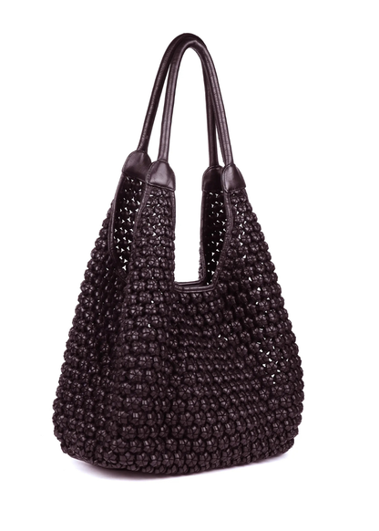 Clovelly Woven Leather Hobo Shoulder Bag